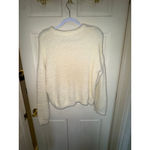Women's Time and Tru Cream Fluffy Crew Neck Sweater M Photo 3