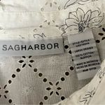 Sag Harbor  Ivory Eyelet Embroidered Blouse Women’s L Lagenlook Coastal Beach Top Photo 7