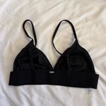 PINK - Victoria's Secret NWOT  Black Triangle Bralette with Red Rose Embroidery Photo 6