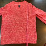 Gap  Pink Marled Y2K Style  V-Neck Sweater S Clean Girl Cozycore 100% Cotton Knit Photo 10