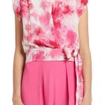 Marella Lago Silk Printed Top pink and white size 6 NWT Photo 5