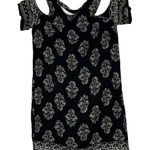 Hollister  Dress Size Small Black White Floral Pattern SS Open‎ Shoulder Photo 0