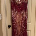 Long Sequin Dress Gold Size XL Photo 0