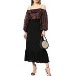 Ulla Johnson  Coline Cold Shoulder Crepe Top in Noir Photo 3