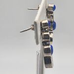 Sterling Silver, Gold Plated, & Blue Opal Post Earrings Photo 2