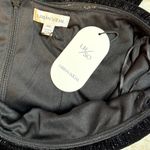 Urban Social Women’s XS Black Silver Metallic Velvet Strapless Midi Dress Retro Photo 6