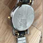 Seiko  Diamond Vintage Ladies Watch Black Dial Black Gold Stretch Bracelet Photo 9