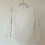 Soft Surroundings Off White Lace Cording Top Romantic Feminine Style PS (flaw) Photo 0