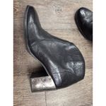 Frye  Nora Omaha Western Ankle Boot 6.5B Tribal Design Black Leather Metal Heeled Photo 2