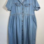 Vintage Denim Midi Dress XL | Western Cottagecore Prairie Y2K Style Blue Photo 1