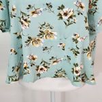 SheIn Green Floral Crop Top with Open Tie Back Size Large Green Floral Top Photo 2