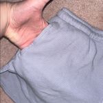 Brandy Melville  Waffle Knit Shorts Periwinkle 100% Cotton Pockets Drawstring Photo 2