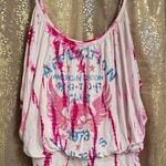 Affliction Vintage Y2K  Black Label Pink Tie Dye Rhinestones Stretchy Tank Top S Photo 0