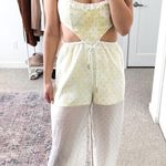 Tularosa Revolve White Yellow Sheer Cut Out Jumpsuit Photo 2