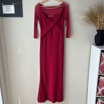 Chiara Boni  Gown Alidora Mesh Quarter‎ Sleeve Maxi Dress Red Size 42 (6) Photo 3