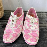 Kate Spade X Keds Pink White Floral Embroidered Print Lace Up Sneaker Shoes 8.5 Photo 1