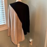 Soft Surroundings Asymmetrical Mixed Media Sweater Black/Tan with Sequins Large Photo 1
