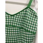 Maeve Anthropologie  Gingham Green & White Knit Mini Mod Dress Sz M Photo 4