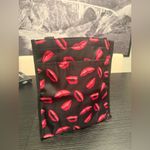 Lips Black & Pink Top Handle Tote Bag Shopper Travel Bag Zippered Pockets Photo 3