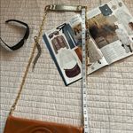 Tory Burch  brown leather logo fold over gold chain rare crossbody bag Photo 14