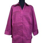 cj banks Women's Size 2X Pink 3/4 Sleeve Collared Button Down Shirt Office Photo 0