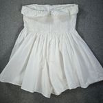 Mable White Strapless Mini Romper Size Medium Short Wide Leg Smocked Back Photo 7