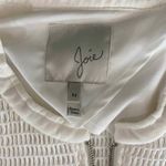 Joie  Zip Front Jacket Medium White Waffle Knit Pockets Cotton Blend Zip Cuffs Photo 7