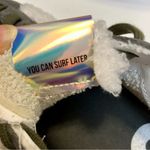 P448 Nordstrom John Wad Sherpa Fashion Sneakers White Green Gray Teddy sz 7.5-8 Photo 6