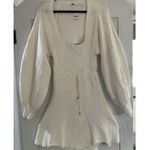 Free People Women's Ivory Emmaline Balloon Sleeve Sweater Dress Sz L NWT Photo 0