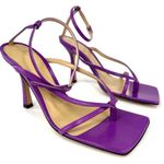 Bottega Veneta Stretch Strappy Purple Leather Heel Sandals Size EU 35.5 Photo 13