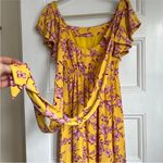 Sachin + Babi Yellow Flutter Sleeve Floral Print Maxi Dress Size 8 Photo 6