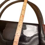 Pourchet Paris Black Patent Burgundy Suede Satchel Tote Vintage 13x10.5 Bag GUC Photo 10