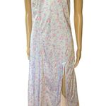 Petra Fashions  Vintage Pastel Romantic Floral Hi Slit Lingerie Maxi Slip Dress Photo 0