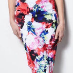 Milly  Bright Floral Midi Pencil Skirt Photo 0