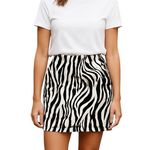 TULEH Zebra Black White Print Women's Mini Pencil Skirt 6 Photo 0