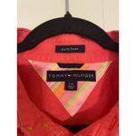 Tommy Hilfiger Pink Button Down Rainbow Cuff Pure Linen (L) Preppy Pride Vibrant Photo 4