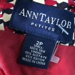 Ann Taylor Petite Red & Black Printed Silk A-Line Skirt 2P Photo 2