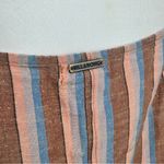 Billabong NWT Straight Round Striped Sun Mini Tank Dress Tan Size Medium Photo 3