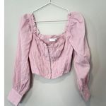 ASTR The Label Amber Puff Sleeve Smocked Corset Blouse Dusty Rose Small 1759 Photo 2