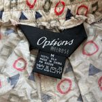 VINTAGE 100% SILK Options Melrose Geometric Print Pleated Shorts Womens Medium Red Photo 2