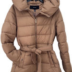 VERO MODA NWT Women's Tan Beige Belted Nylon Puffer Jacket Size Medium Photo 0