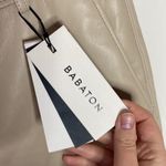 Babaton Aritzia Adrian faux leather high waisted shorts in sand white size 12 Photo 11