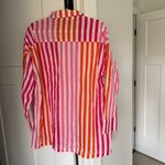 Beach Riot  Alexa Top Sunset Pink Orange Striped Button Down Photo 3