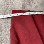 ZARA  High Waist Pleated Trousers Women’s M Maroon Red Belted Quiet Luxury Chic Photo 7