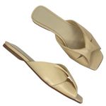 Theory Twisted Leather Sandal Slide Open Toe Beige Women Size 38 Photo 2