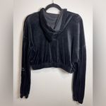 No Boundaries LOVE Y2K Velour Black Full Zip Crop Hoodie Women’s Sz XXL Vintage EUC Photo 2