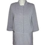 CAbi  #5474 Dapple Stripe Car Coat Gray Blue Knit Jacket Ponte Knit Trench Sz M Photo 1