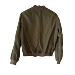 Kendall + Kylie  Bomber Jacket Khaki Green Babe Patches Zip Front Women's SZ M Photo 7