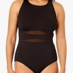 Lands' End Women's Sheer Mesh Middle One Piece Swimsuit size XXL NWT Black Photo 0