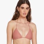 Volcom  Simply Solid Slide Triangle Bikini Top in Mauve Rose Size M Photo 0